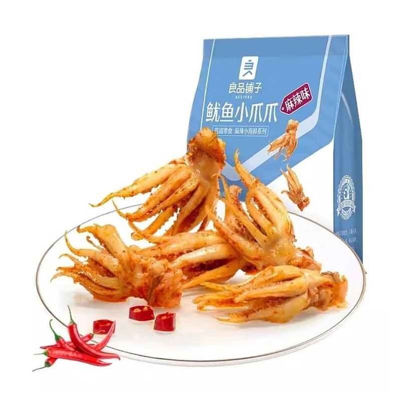 [Self-operated] China BESTORE Liangpinpu Squid Claws Spicy Flavor 60g Casual Ready-to-eat Squid Seafood Specialty Shredded Snacks