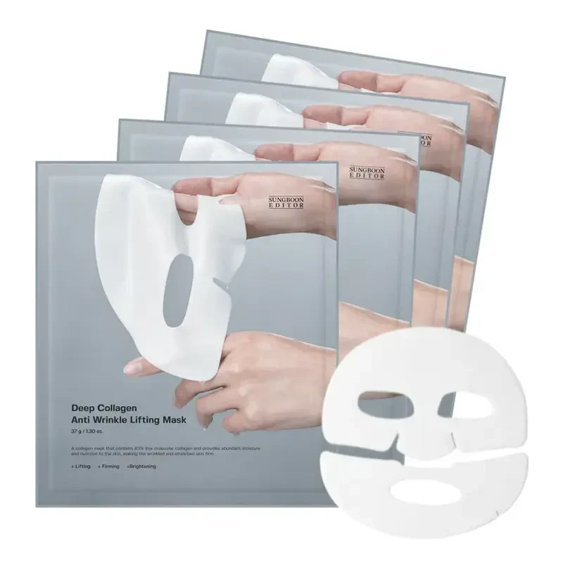 [Self-operated] South Korea SUNGBOON EDITOR Deep Collagen Anti-wrinkle Lifting Mask 4 pieces Overnight Sleeping Mask One night, young face skin shrinks pores, tightens, plumps and elasticity BEST/OY hot item