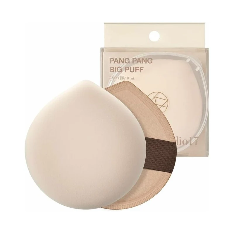 [Self-operated] Korean Studio 17 Pang Pang Water Drop Puff 1 piece for makeup base without powder setting, dry and wet dual-use loose powder cushion breathable sponge