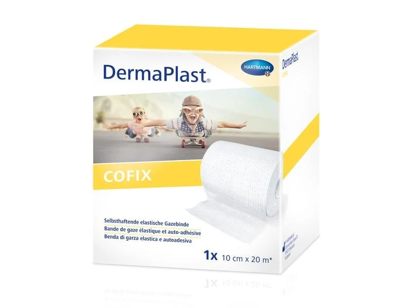 DermaPlast Cofix Gazebinde, weiss, 10 cm x 20 m, 1 Rolle