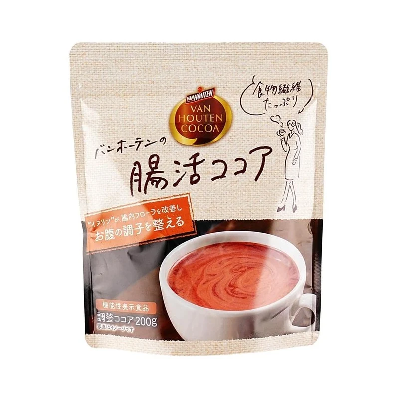 [Self-operated] Japan VAN HOUTEN gastrointestinal conditioning cocoa powder instant drink 200g rich in dietary fiber intestinal active cocoa powder
