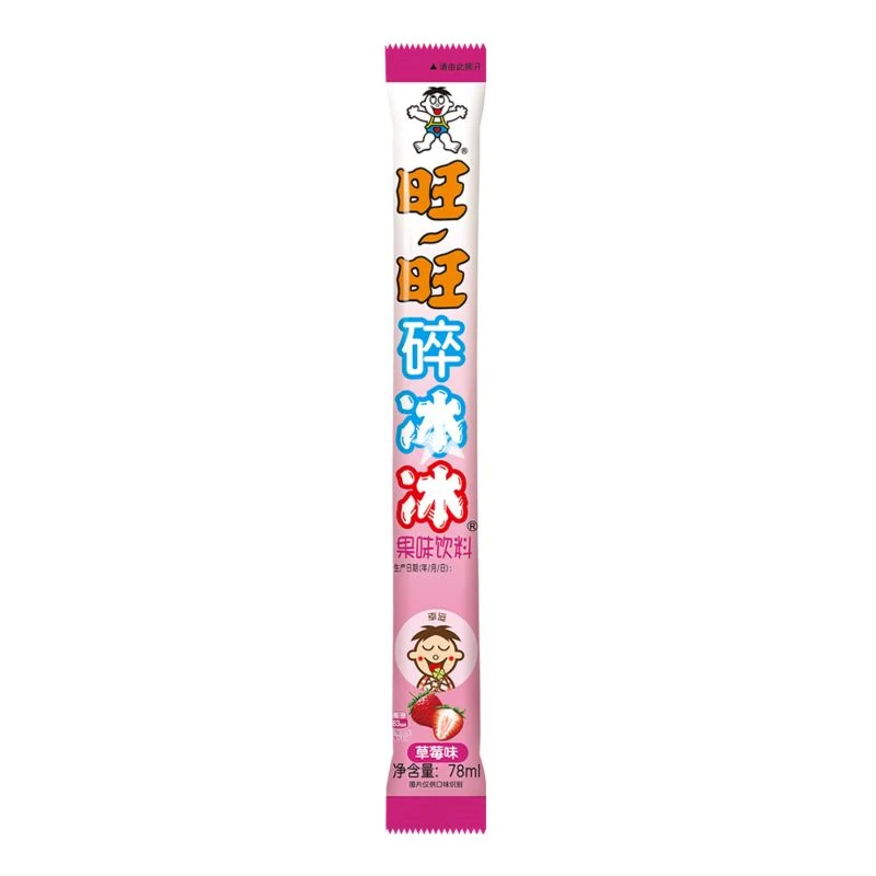 【Self-operated】China Want Want Crushed Ice Fruit Drink Strawberry Flavor 78ml Children's Popsicle Crushed Popsicle Popsicle Jelly Sucking Ice