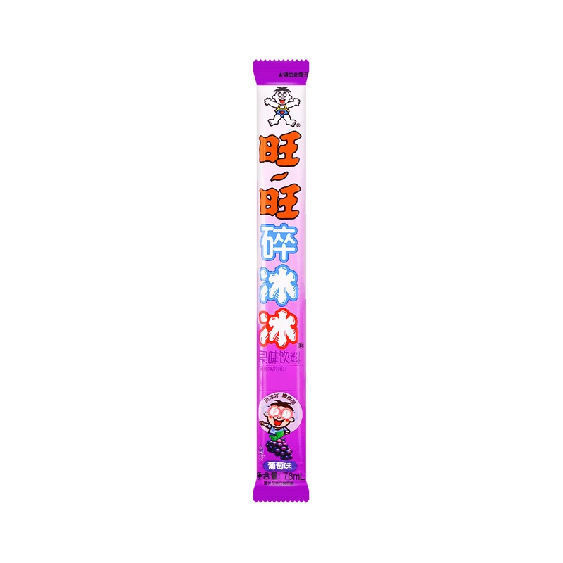 【Self-operated】China Want Want Crushed Ice Fruit Drink Grape Flavor 78ml Children's Popsicle Crushed Popsicle Popsicle Jelly Sucking Ice
