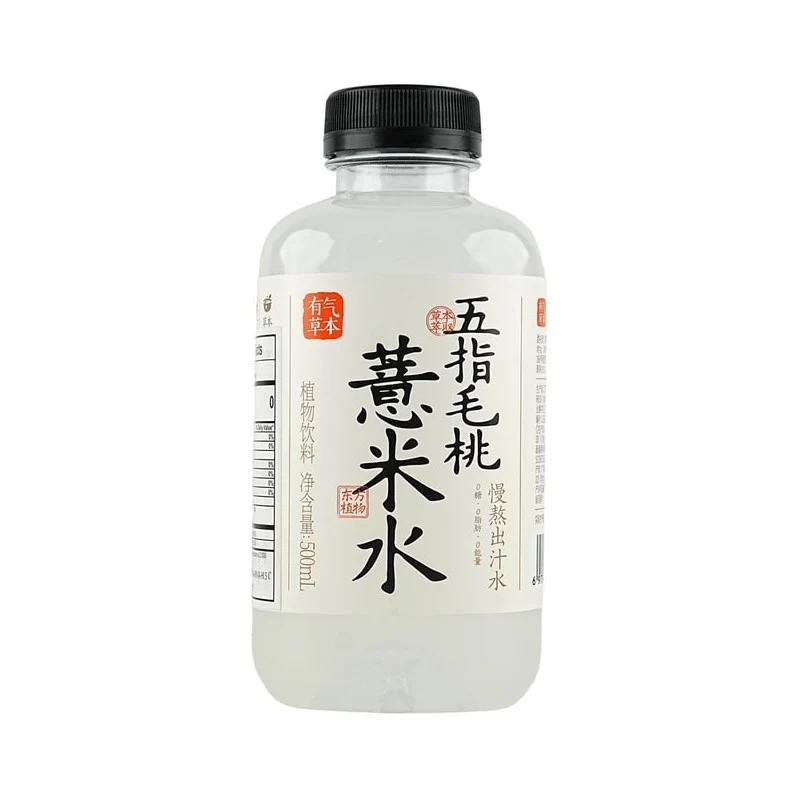 [Self-operated] Chinese fruit is ripe, with gas, herbal five-fingered hair peach and coix seed plant drink 500ml, a tool for removing dampness and swelling, low-fat breakfast drink, 0 added plant protein drink