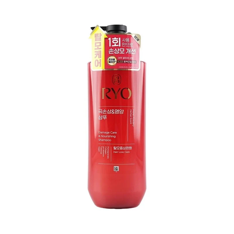 [Self-operated] South Korea RYO Lu Xin upgraded version Red Lu damaged repair shampoo collagen nourishes hair quality improvement rich floral fragrance 48 hours fragrance 592ml for perm and dye damaged hair
