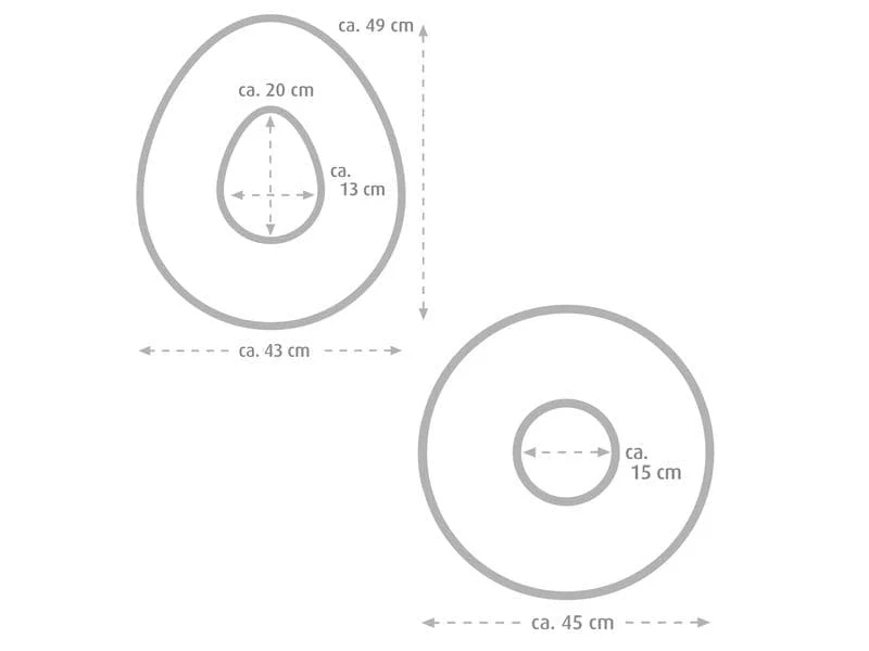 SISSEL Sit Ring rund, mit Frottee-Bezug, weiss, Ø 45 cm (aussen)