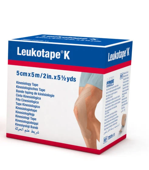 Leukotape K Kinesiologie Tape, beige, elastisch, 5 cm x 5 m, 1 Stück
