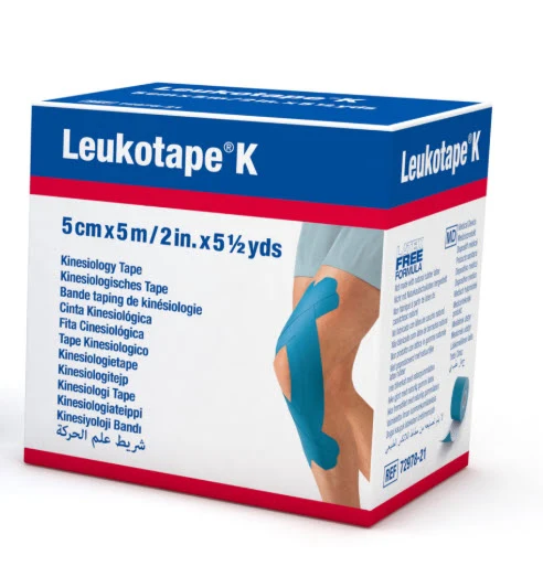 Leukotape K Kinesiologie Tape, blau, elastisch, 5 cm x 5 m, 1 Stück