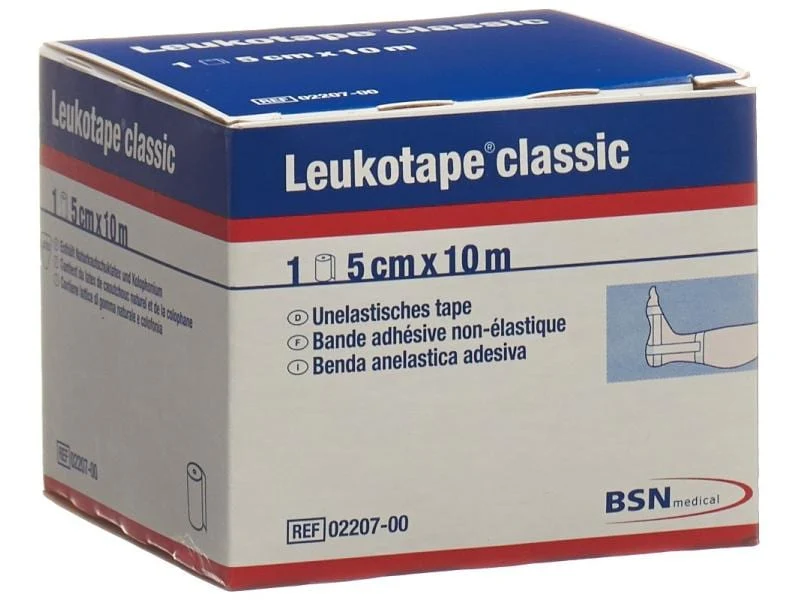 Leukotape Classic Tape, weiss, unelastisch, 5 cm x 10 m, 1 Stück