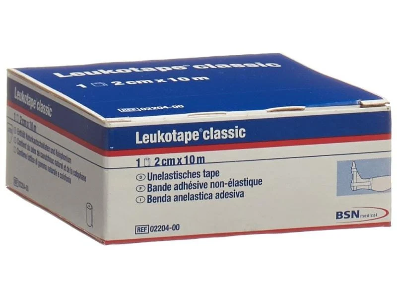 Leukotape Classic Tape, weiss, unelastisch, 2 cm x 10 m, 1 Stück