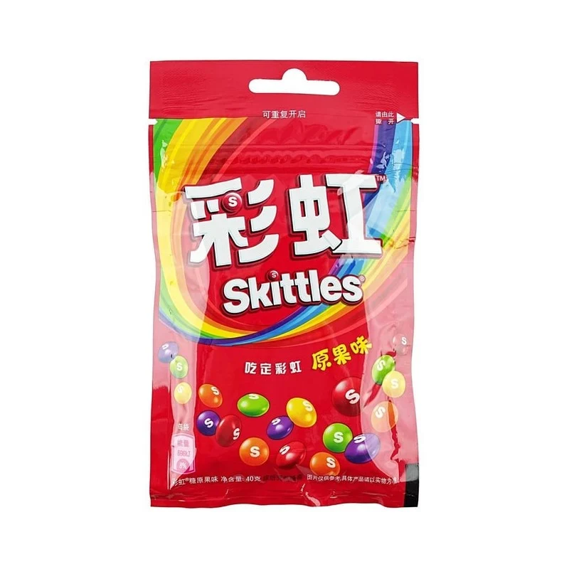 [Self-operated] China SKITTLES Rainbow Eat Rainbow Crispy Soft Candy Original Fruit Flavor 40g Mixed Fruit Flavor Internet Celebrity Fruit Candy Children's Snack Candy