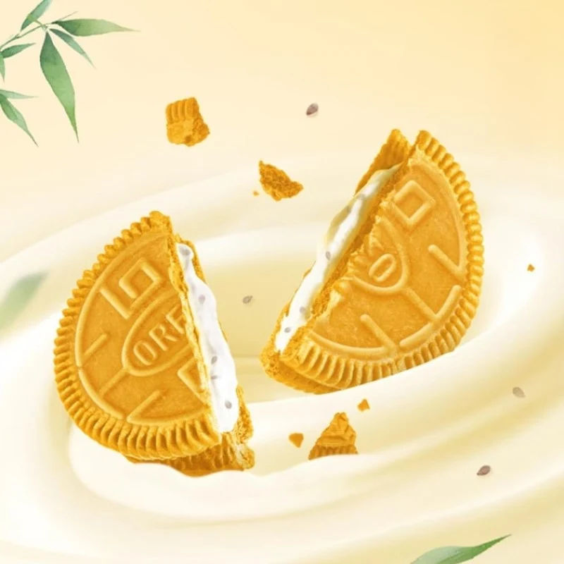 [Self-operated] China Oreo No. 97 Sesame Fragrance Sandwich Biscuits Sesame Milk Flavor XNUMXg National Style Limited Biscuit Pattern Breakfast Food Snacks Casual Office Dessert