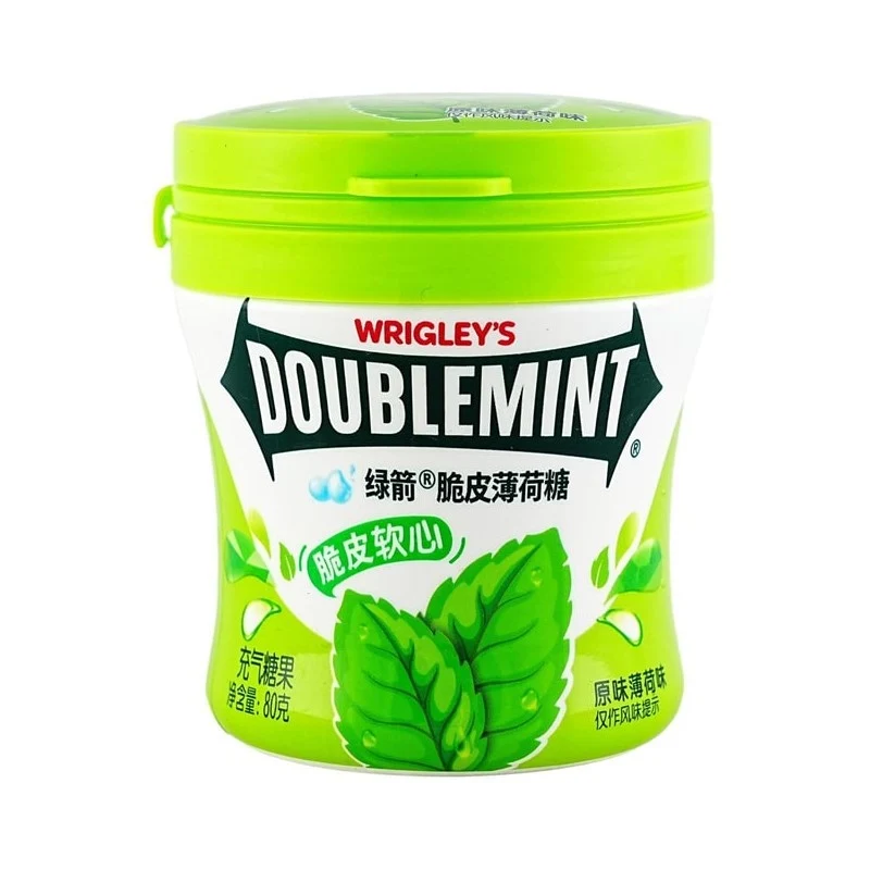 [Self-operated] China WRIGLEY'S DOUBLEMINT Green Arrow Crispy Soft Mint Candy Original Mint Flavor 80g Breath Fresh Kissing Mouth Clearing Lozenges Refreshing Candy Snacks
