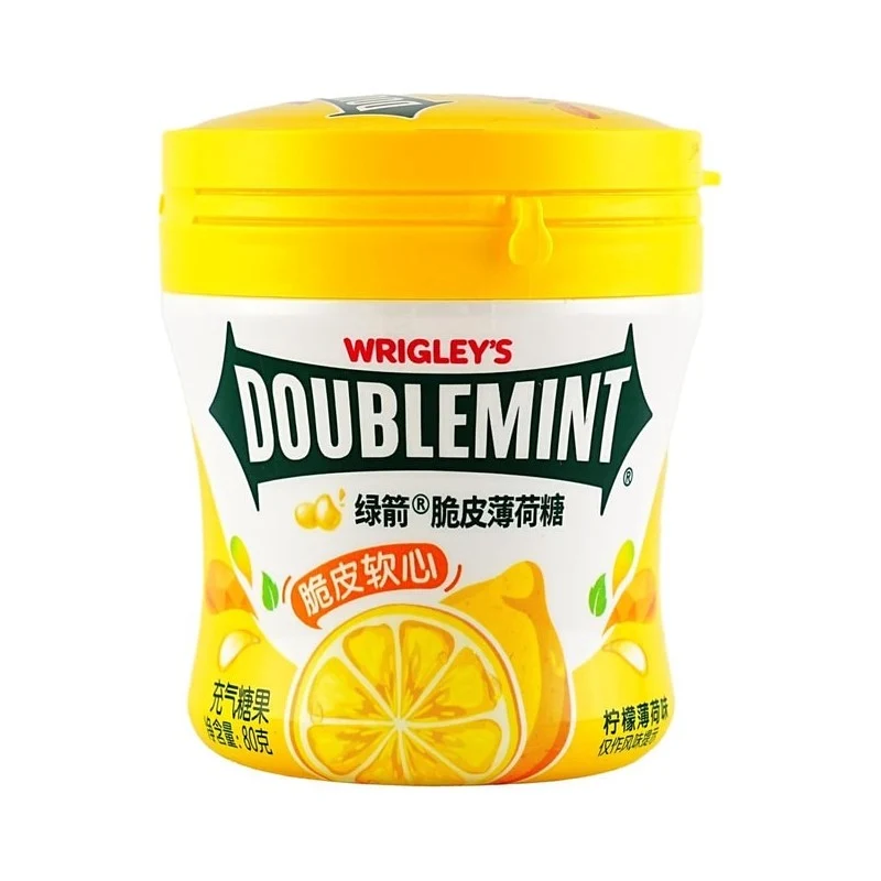 [Self-operated] China WRIGLEY'S DOUBLEMINT Green Arrow Crispy Soft Mint Lemon Mint Flavor 80g Breath Fresh Kissing Mouth Lozenges Refreshing Candy Snacks