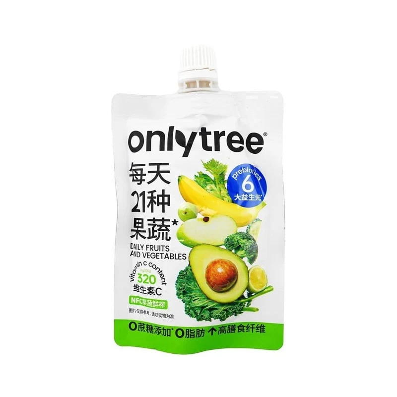 [Self-operated] China ONLYTREE 21 kinds of fruit and vegetable liquid salad 0 fat NFC fruit and vegetable juice dietary fiber light liquid meal 1 bag 100g supermodel recipe
