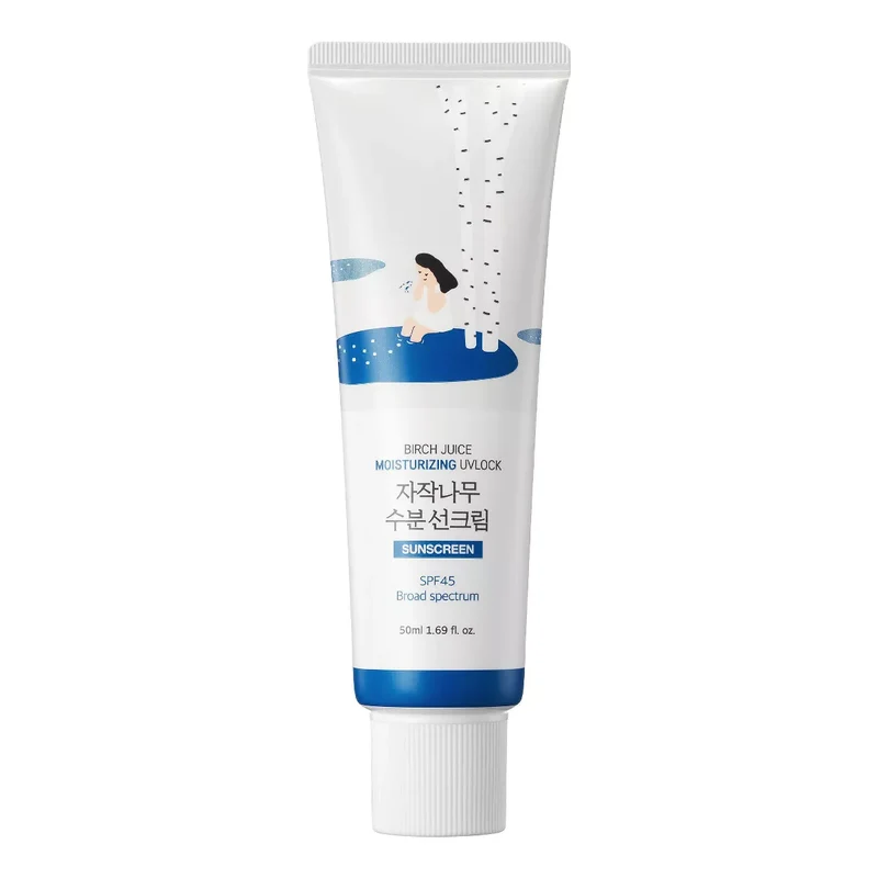 [Self-operated] South Korea ROUND LAB Rouenlai Dokdo Birch Tree Moisturizing Sunscreen 50ml SPF45 Facial Isolation Cream Anti-ultraviolet Light and Moisturizing Sensitive Skin Available