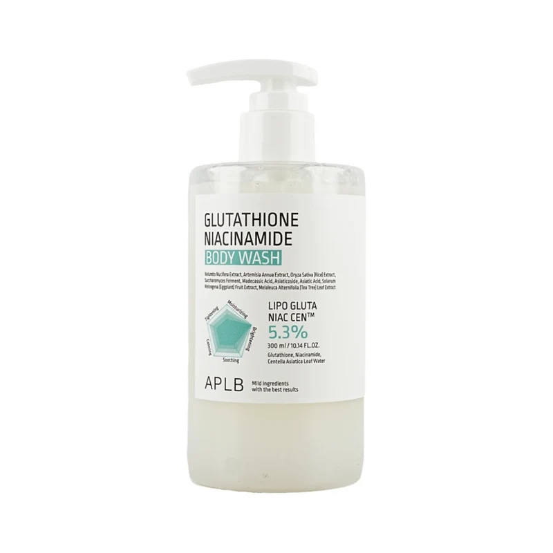 [Self-operated] Korean APLB Glutathione Niacinamide Shower Gel 300ml Dense foam removes old dead skin cells, moisturizes and moisturizes elasticity without drying out, balances water and oil, and is gentle and non-irritating to sensitive skin