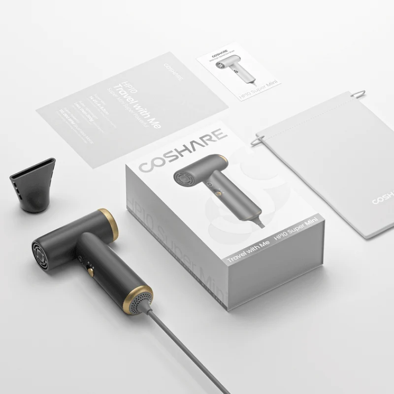 [Self-operated] China COSHARE super mini 110000 rpm high-speed hair dryer innovative palm-sized convenient travel #Bronze HP10U 1 unit fast drying without damaging hair