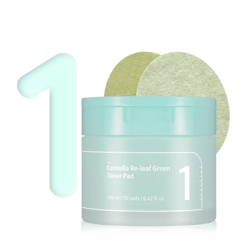 [Self-operated] South Korea NUMBUZIN No.1 Centella Asiatica Calming Ground Green Cotton Pads 190ml (70pads) Wet Compress Cotton Pads Soothe Redness