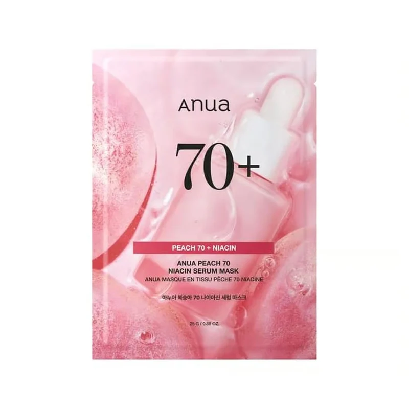[Self-operated] Korean Anua Peach 70+ Niacin Acid Essence Mask (1 sheet) - Hydrating, Moisturizing, Soothing, Brightening, and Whitening Skin Tone