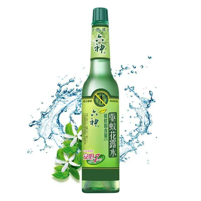 [Self-operated] China LiuShen Liushen Flower Dew Mosquito Repellent Classic Old Glass Bottle Mint Fragrance 95ml Cool and Refreshing Anti-Mosquito Artifact Portable Pack