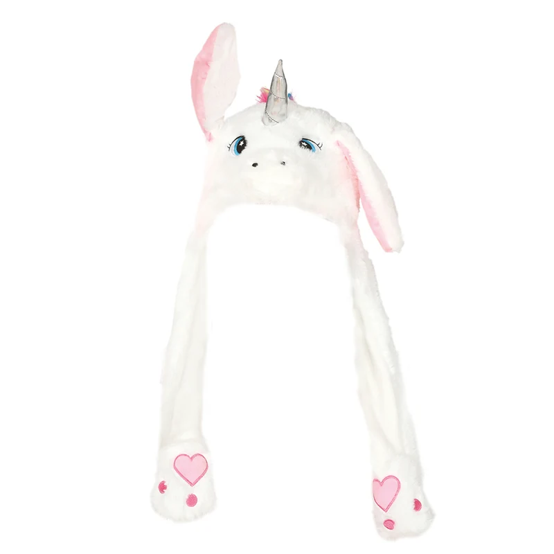 Wackelohr-Mütze Weißes Einhorn mit beweglichen Ohren