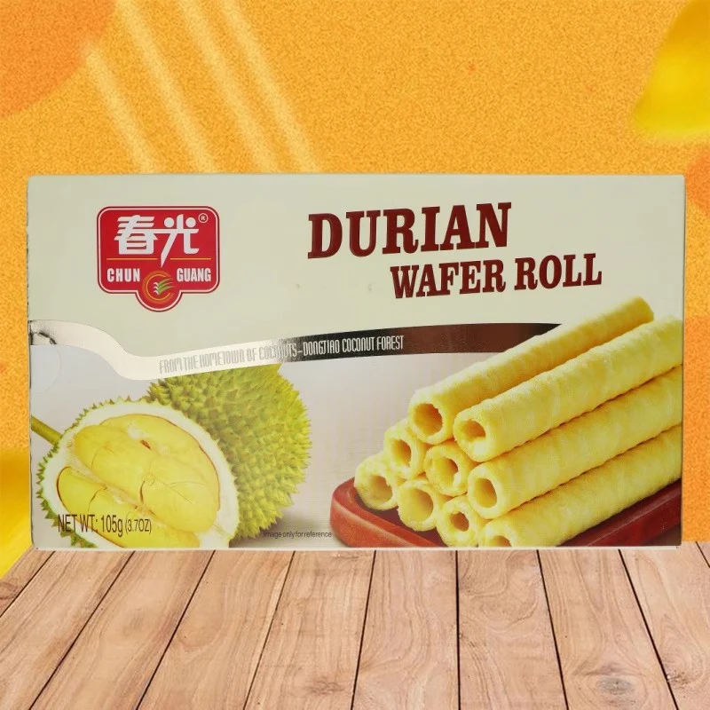 [Self-operated] China CHUN GUANG Chunguang Durian Crisp Roll 105g Egg Roll Pastry Dessert Office Afternoon Tea Breakfast Snack