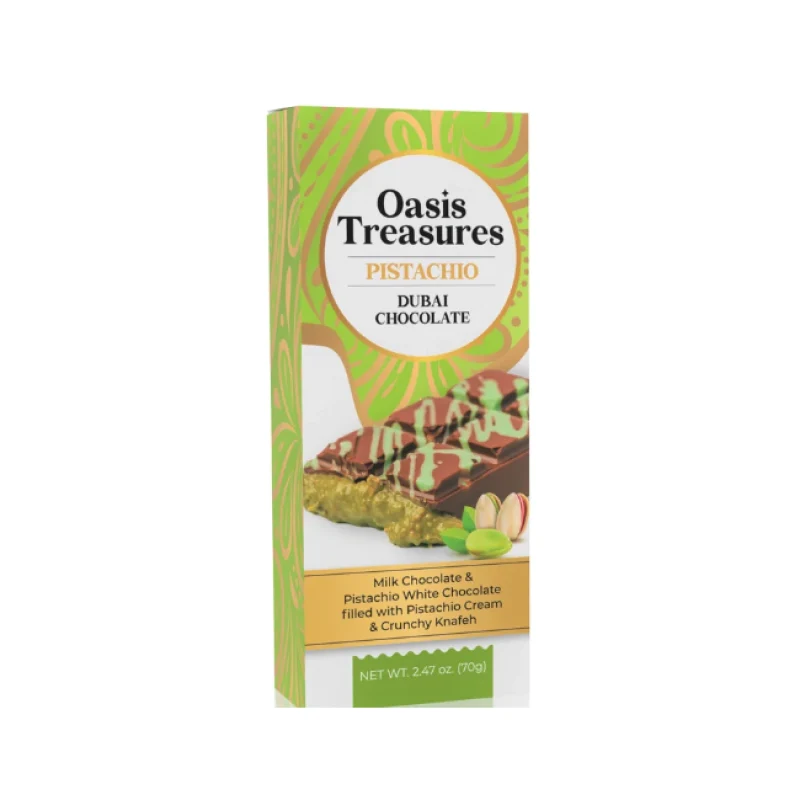 [Self-operated] Oasis Treasures Dubai Pistachio Chocolate 70g Sandwich Bread Shredded Dark Chocolate Large Chocolate Snacks Small Snacks Internet Celebrity Candy Handmade Sauce Cocoa Butter