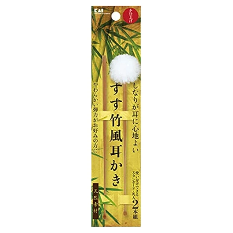 [Self-operated] Japan KAI bamboo ear pick 2 pieces earwax cleaner comfortable and gentle ear cleaning artifact