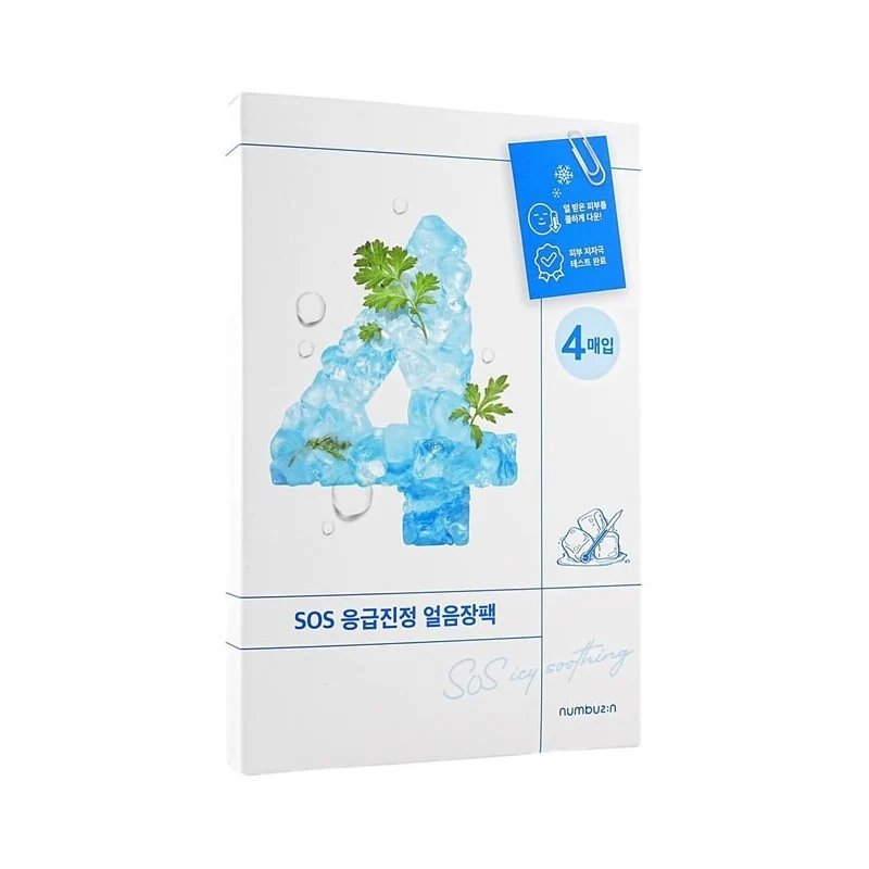 [Self-operated] South Korea NUMBUZIN Number 4 Essence Mask 4 pieces SOS First Aid Ice Calming First Aid Soothing Mugwort Jelly Mask Hydration Eliminates Edema Improves Fever Redness After Sun Repair