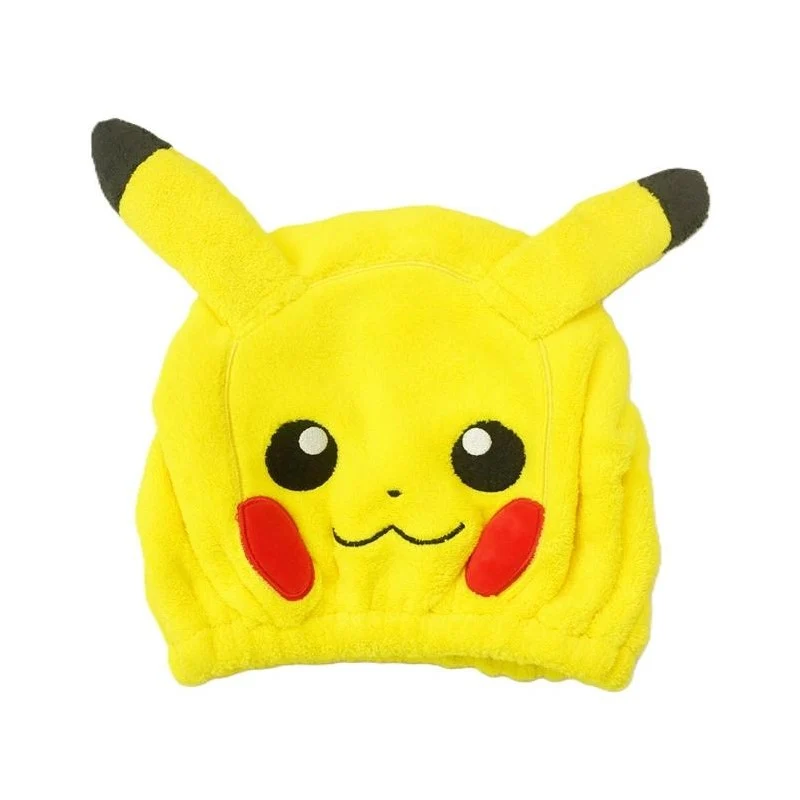 [Self-operated] Japan Santan Pokemon Fiber Dry Hair Cap Pikachu 1 Pack Water-absorbent Quick-drying Fluffy Hair Cap