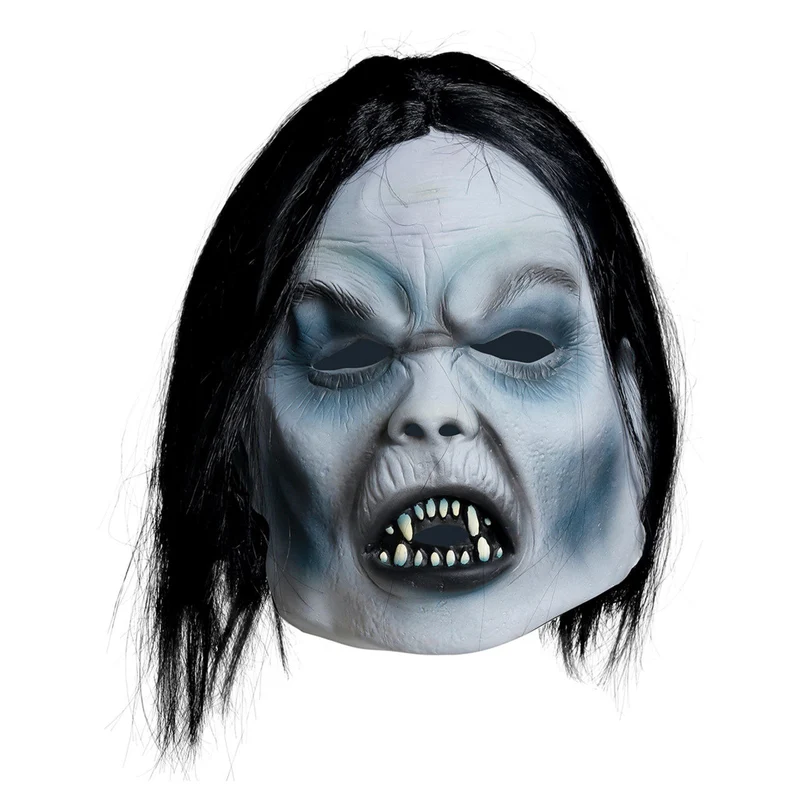 Vampir Latex Maske mit Haaren