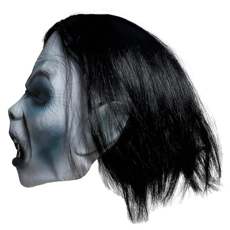 Vampir Latex Maske mit Haaren