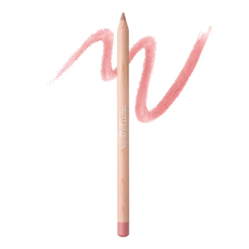 [Self-operated] Korean CLIO happyrim & lip liner #01 Rosy Pink Rose Vermeil Matte Mousse Liner Pencil for natural lip plumping in one stroke