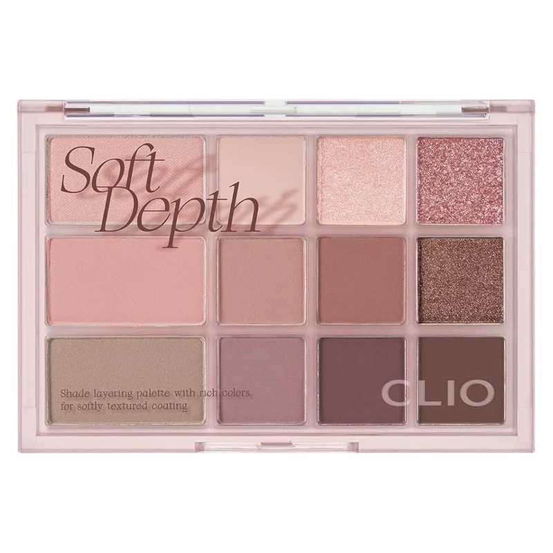 [Self-operated] Korean CLUB CLIO 12-color multi-function eyeshadow palette #02 Sweet Smoked Rose 9.6g blush highlight contour palette all-in-one multi-purpose