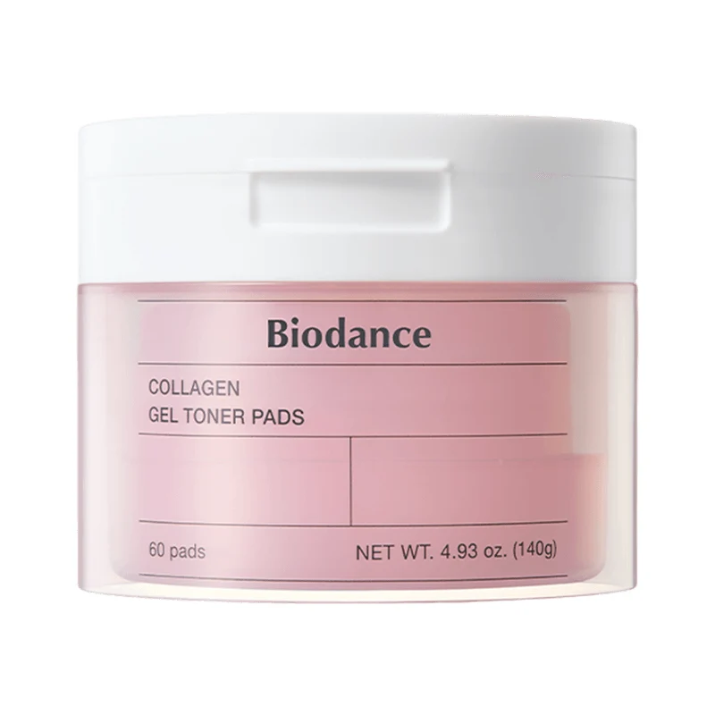 [Self-operated] Korean BIODANCE pink collagen hydrogel toner cotton pads 100% gel wet compress cotton pads 60 pieces 140g lifting and tightening pores elastic hydrating and moisturizing 3 minutes morning application