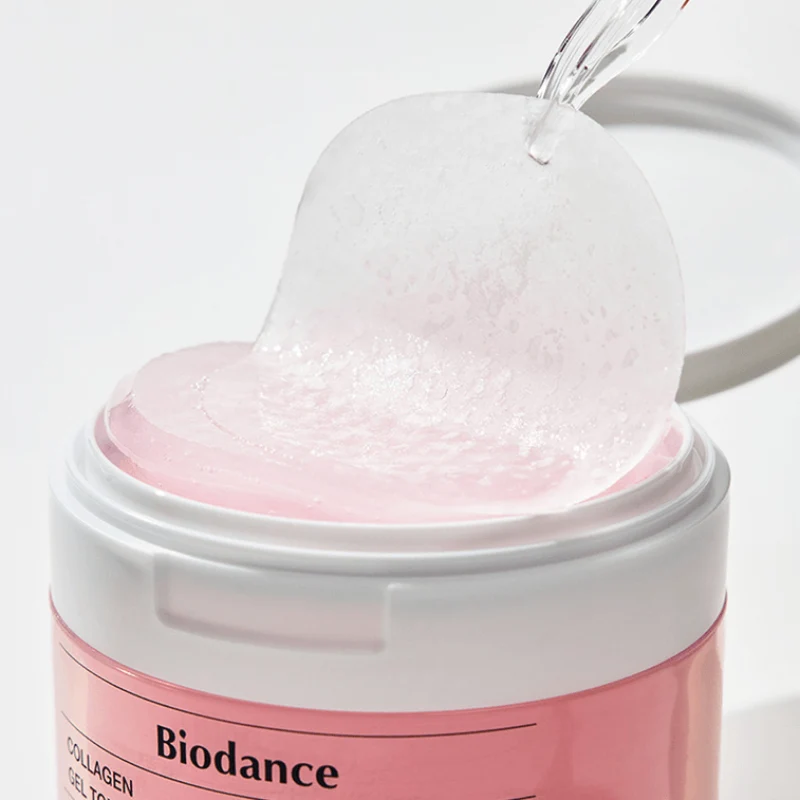 [Self-operated] Korean BIODANCE pink collagen hydrogel toner cotton pads 100% gel wet compress cotton pads 60 pieces 140g lifting and tightening pores elastic hydrating and moisturizing 3 minutes morning application