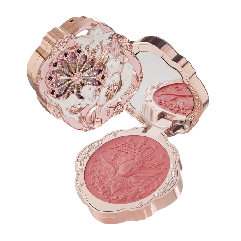 【Self-operated】China Flower Knows Flower Knows Little Angel Series Milk Cake Blush Cream #02 Moonlight Praise Oxygen Milk Powder 6g Expanding atmosphere concealer brightens skin tone easy to color lasting color modify contour