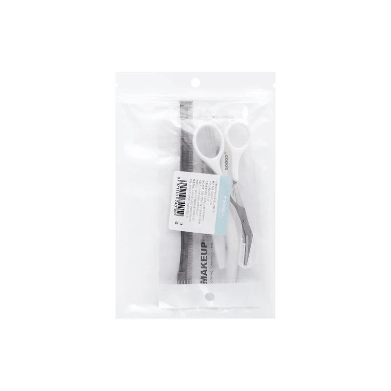 【Self-operated】China Goood Eyebrow Kit with Eyebrow Scissors Pure White Short Transparent Long Small Brush