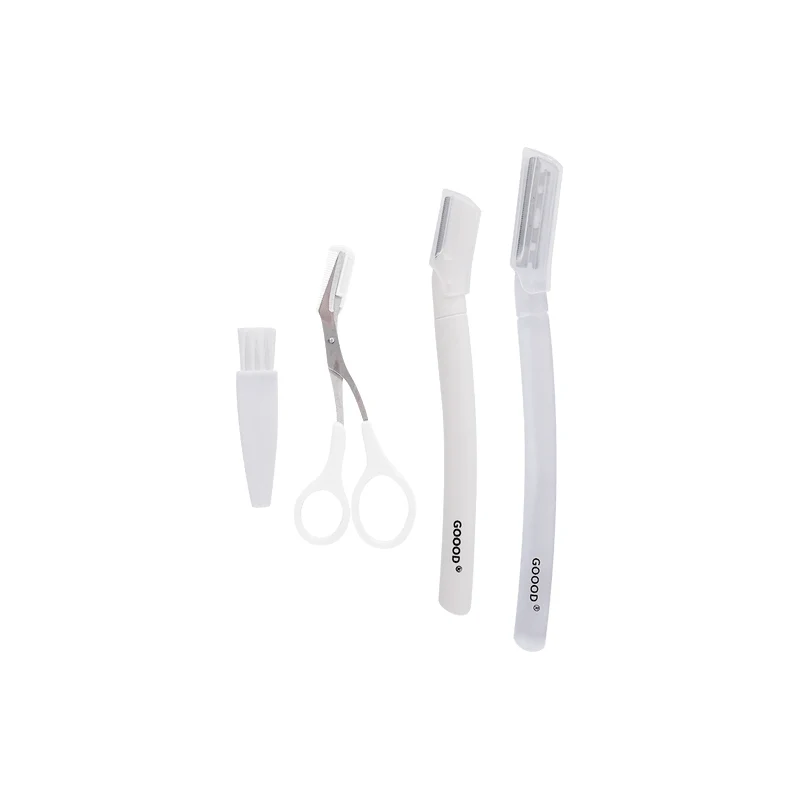 【Self-operated】China Goood Eyebrow Kit with Eyebrow Scissors Pure White Short Transparent Long Small Brush
