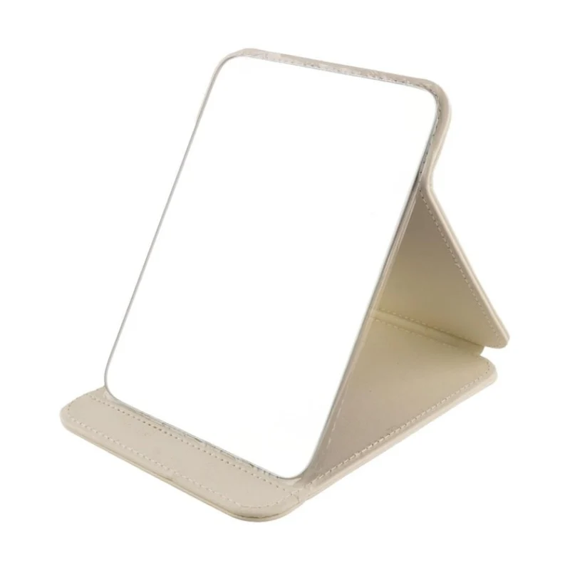 [Self-operated] China Goood Goody portable makeup mirror desktop mirror milky white ins Internet celebrity same style folding makeup mirror desktop small dressing mirror
