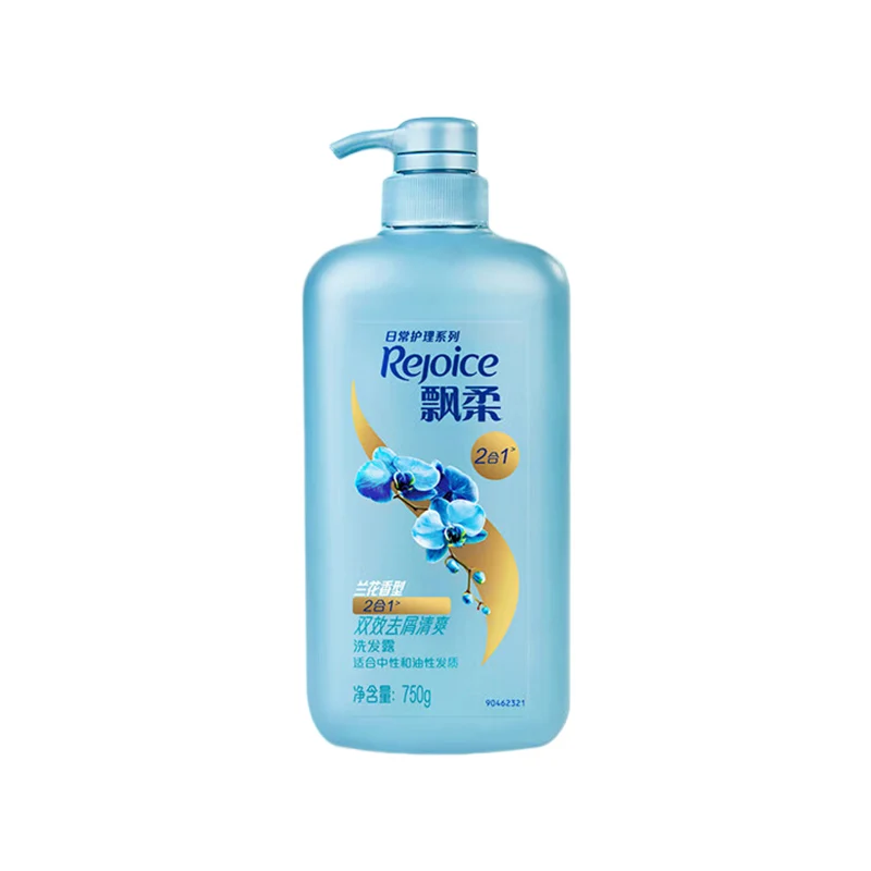 [Self-operated] China REJOICE Rejoice Double Effect Anti-Dandruff Refreshing Shampoo Orchid Fragrance 750g Dandruff Killer for Normal Oily Hair Family Pack