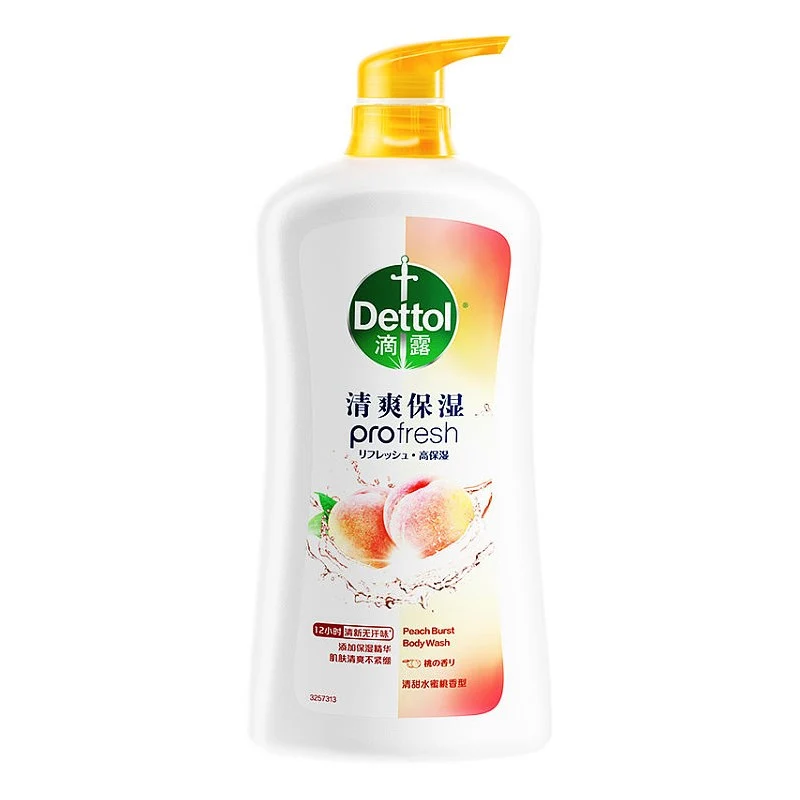 [Self-operated] British DETTOL upgraded fragrance moisturizing shower gel # sweet peach fragrance 950g double moisturizing fresh and revitalizing long-lasting fragrance dry skin savior full body moisturizing cleansing non-slip shower gel