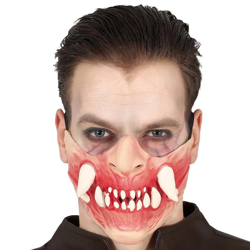 Killer mit Fangzähnen -Halbmaske aus Latex