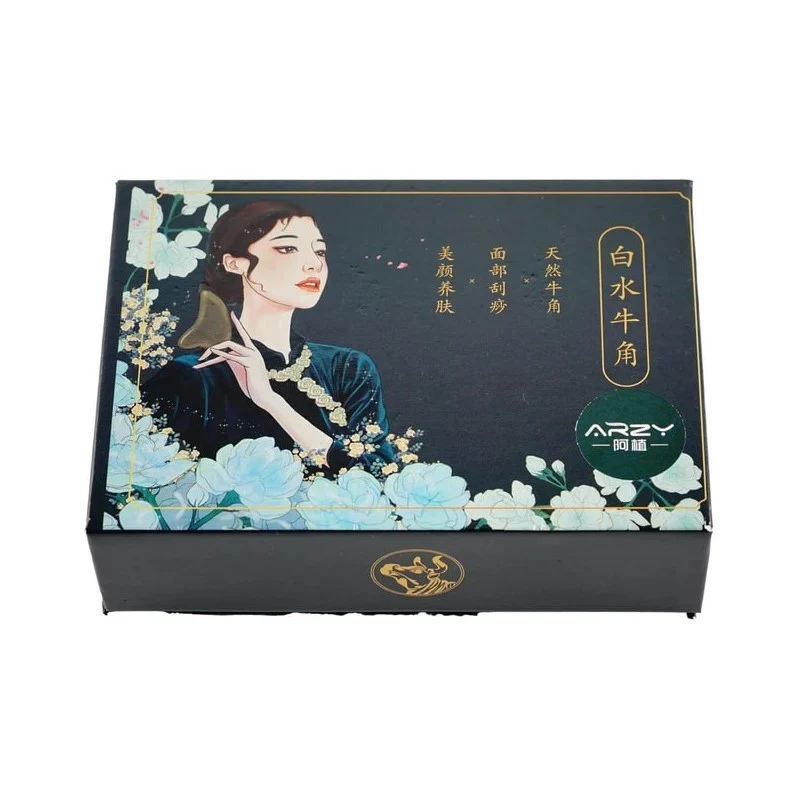 [Self-operated] China ARZY Azhi Scraping Meridian Set Dolphin Scraping Board + White Buffalo Horn Tendon Pulling Stick Beauty Meridian Acupoint Massage Scraping Board