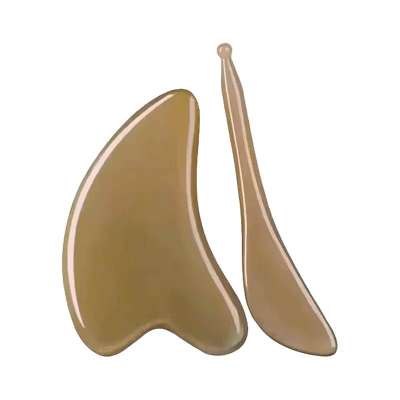 [Self-operated] China ARZY Azhi Scraping Meridian Set Dolphin Scraping Board + White Buffalo Horn Tendon Pulling Stick Beauty Meridian Acupoint Massage Scraping Board