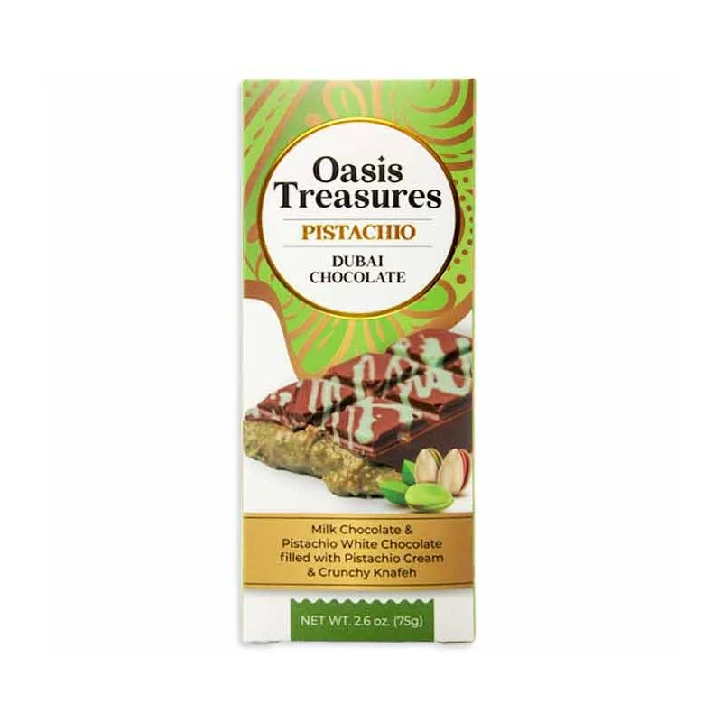[Self-operated] Oasis Treasures Dubai Pistachio Chocolate 75g Sandwich Bread Shredded Dark Chocolate Large Chocolate Snacks Small Snacks Internet Celebrity Candy Handmade Sauce Cocoa Butter
