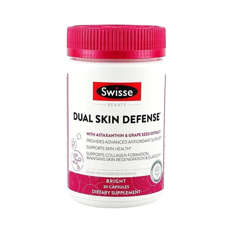 [Self-operated] Australian SWISSE Double Skin Defense Capsules 1 capsule per day 1 capsules Astaxanthin & Grape Seed Antioxidant Hair Skin Nail Regeneration Elasticity