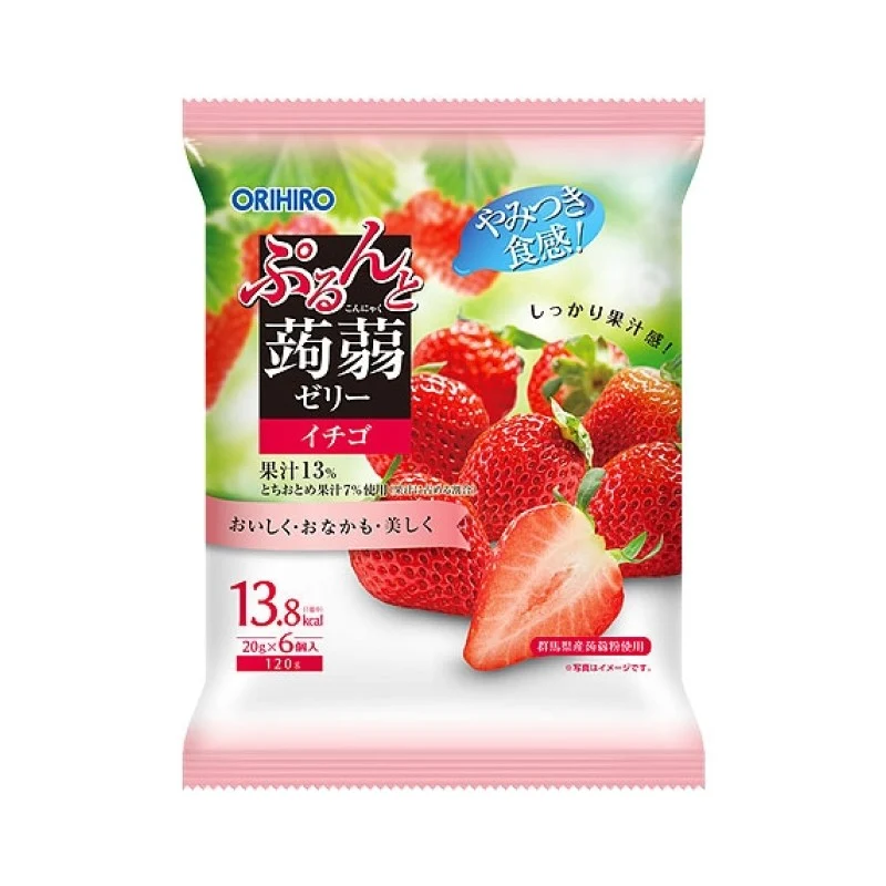 [Self-operated] Japan ORIHIRO Li Xile Low Calorie Konjac Juice Jelly 6 Pieces Ready-to-eat Strawberry Flavor