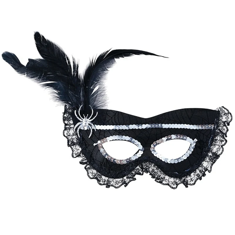 Schwarze Augenmaske mit Spinne